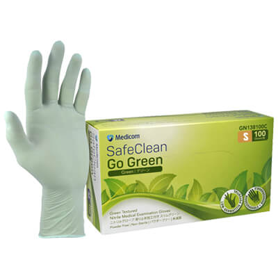 latex gloves green