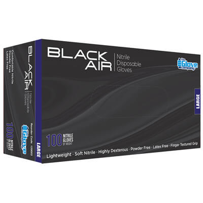 Black Air® Nitrile Gloves from Holdfast Tattoo Supplies