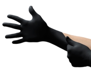 Medical grade black nitrile gloves 