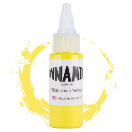 1oz Dynamic Ink Lemon Yellow from Holdfast Tattoo Supplies