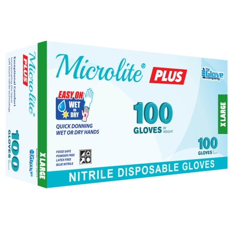 Microlite Plus Blue Nitrile Gloves X Large from Holdfast Tattoo Supplies